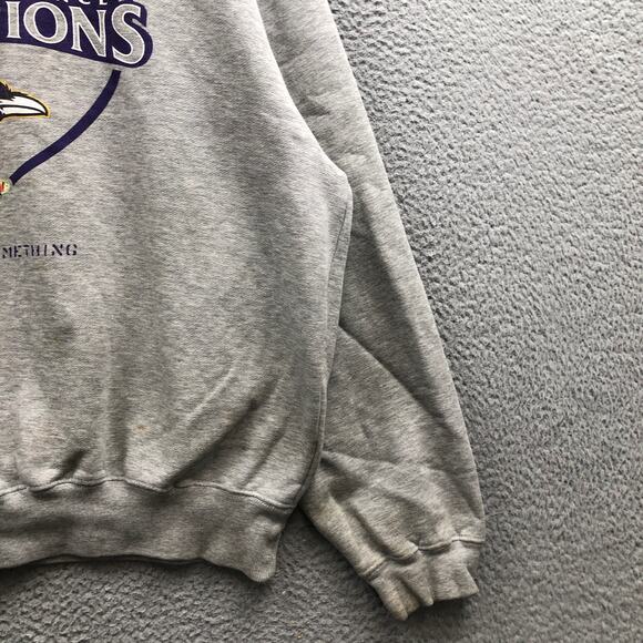 Vintage 2001 Nike Baltimore Ravens Super Bowl XXXV Sweatshirt Mens Large Gray - Picture 12 of 14